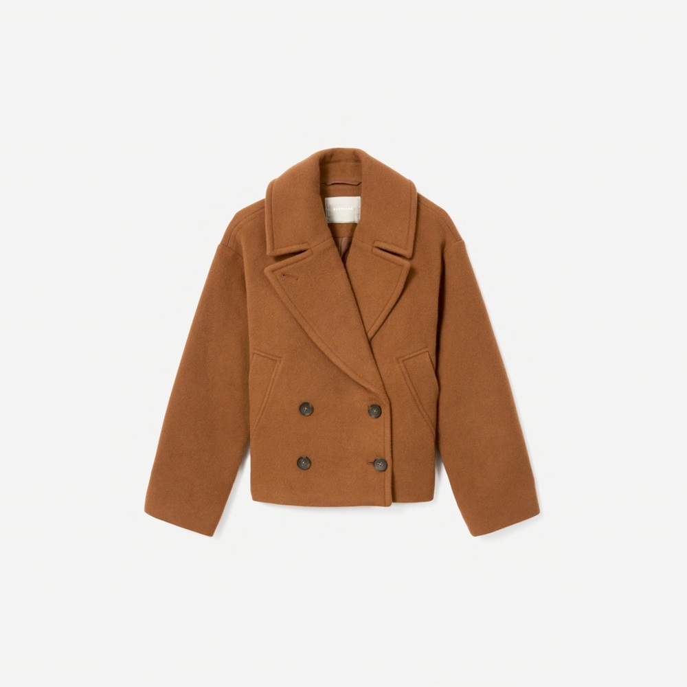 NWT Everlane Rewool Peacoat in Camel